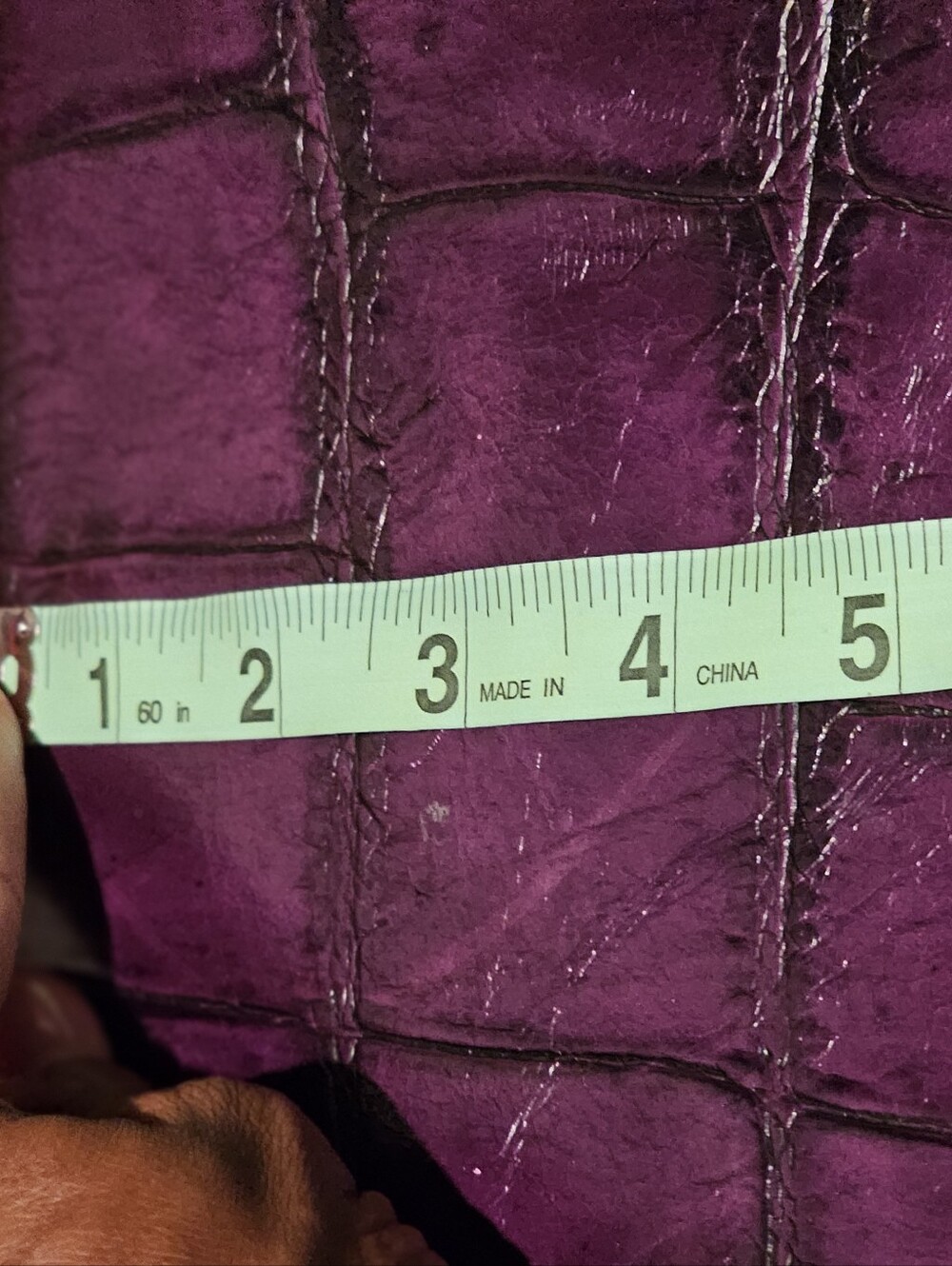 Dooney & Bourke Purple Croc-Embossed Tote with Brown Trim. Comes With dust bag. - Picture 7 of 13